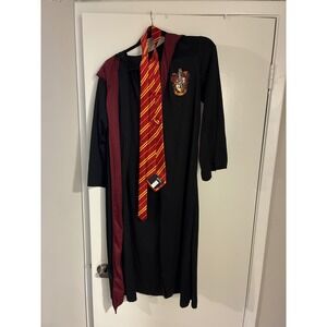 Harry Potter Gryffindor Costume Robe and Tie Set Black Burgundy Large Cosplay